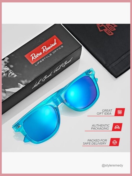 Translucent Frame Mirrored Lens UV400 Sunglasses Wayfarer Style main image 5